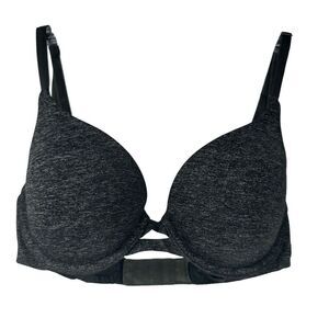 Victorias Secret Perfect Shape Bra 32C Underwired Push Up Black Multiway Straps